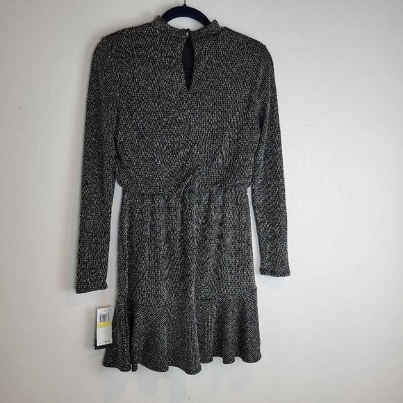 NWT City Studios Black Shimmer Fit & Flare Dress in Black Silver Size M - Picture 5 of 13